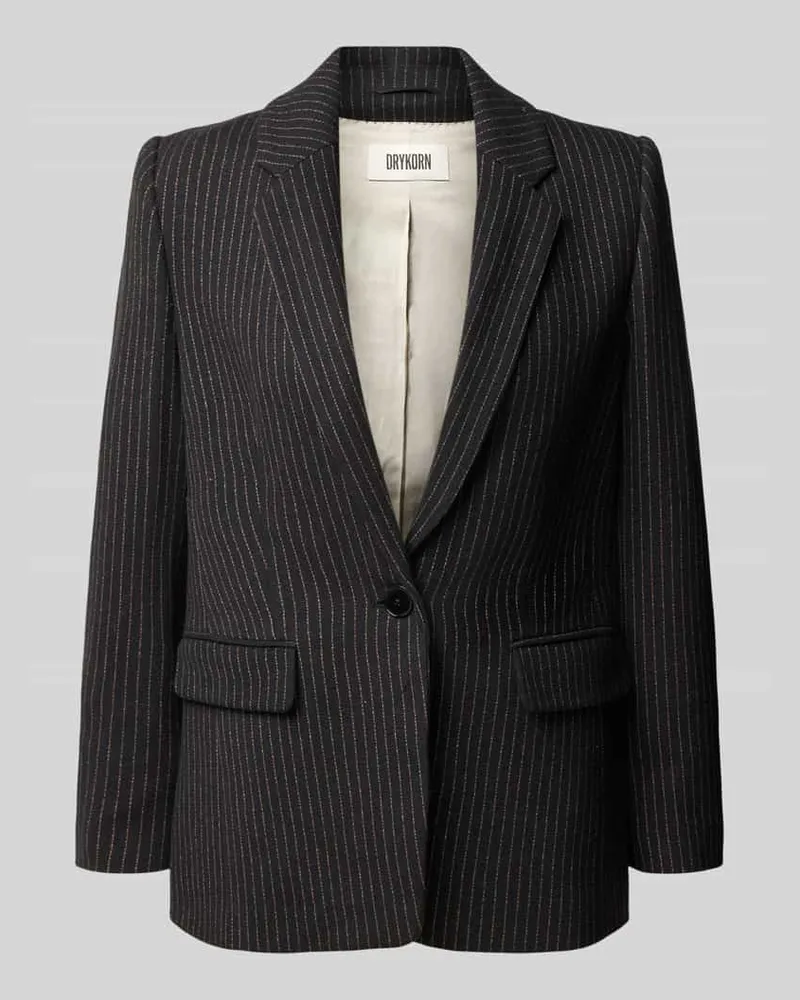 Drykorn Regular Fit Longblazer aus Wolle mit Pattentaschen Black