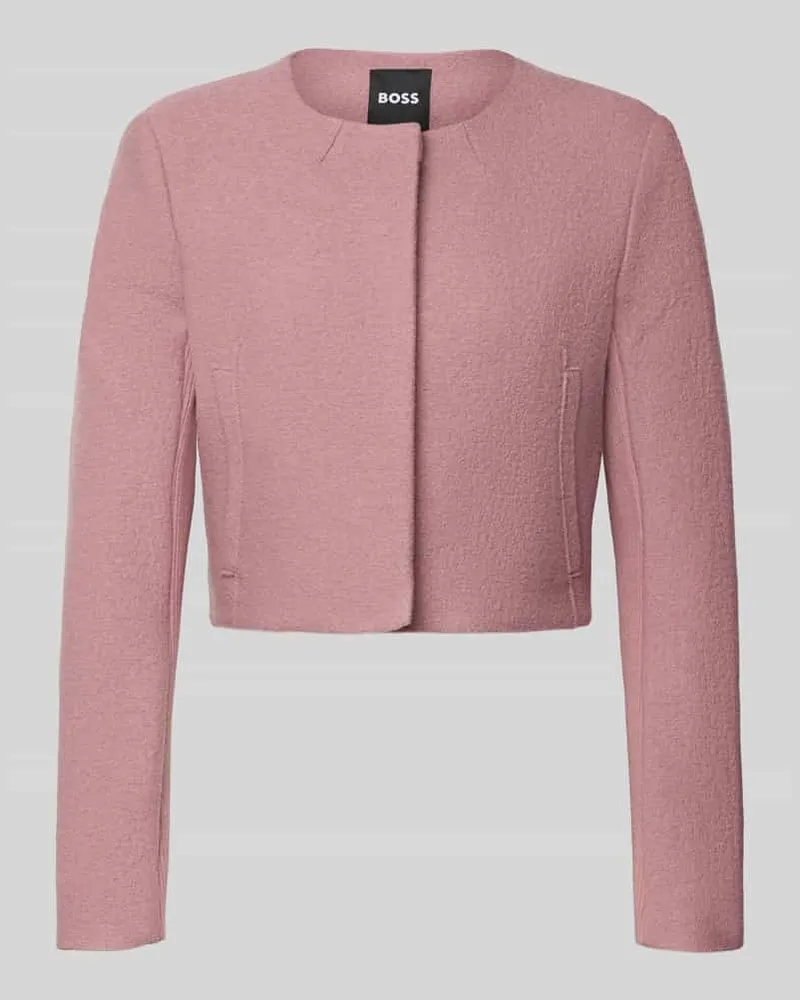 HUGO BOSS Boxy Fit Kurzblazer aus reiner Schurwolle Modell 'JICENA Rosa