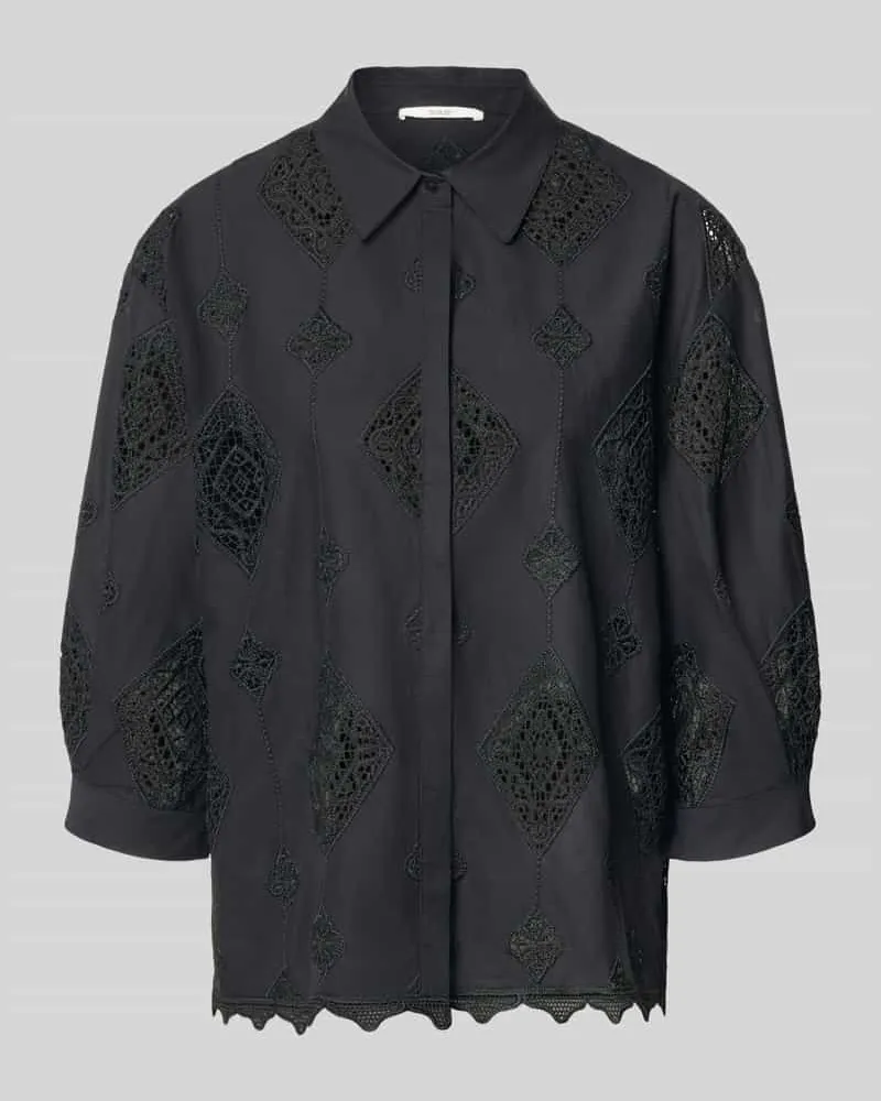 ba&sh Regular Fit Bluse mit Häkelspitze Modell 'MURIEL Black