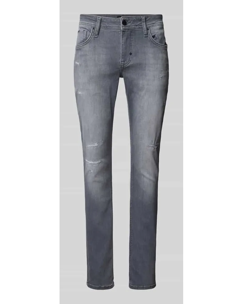 Antony Morato Tapered Fit Jeans im Destroyed-Look Hellgrau