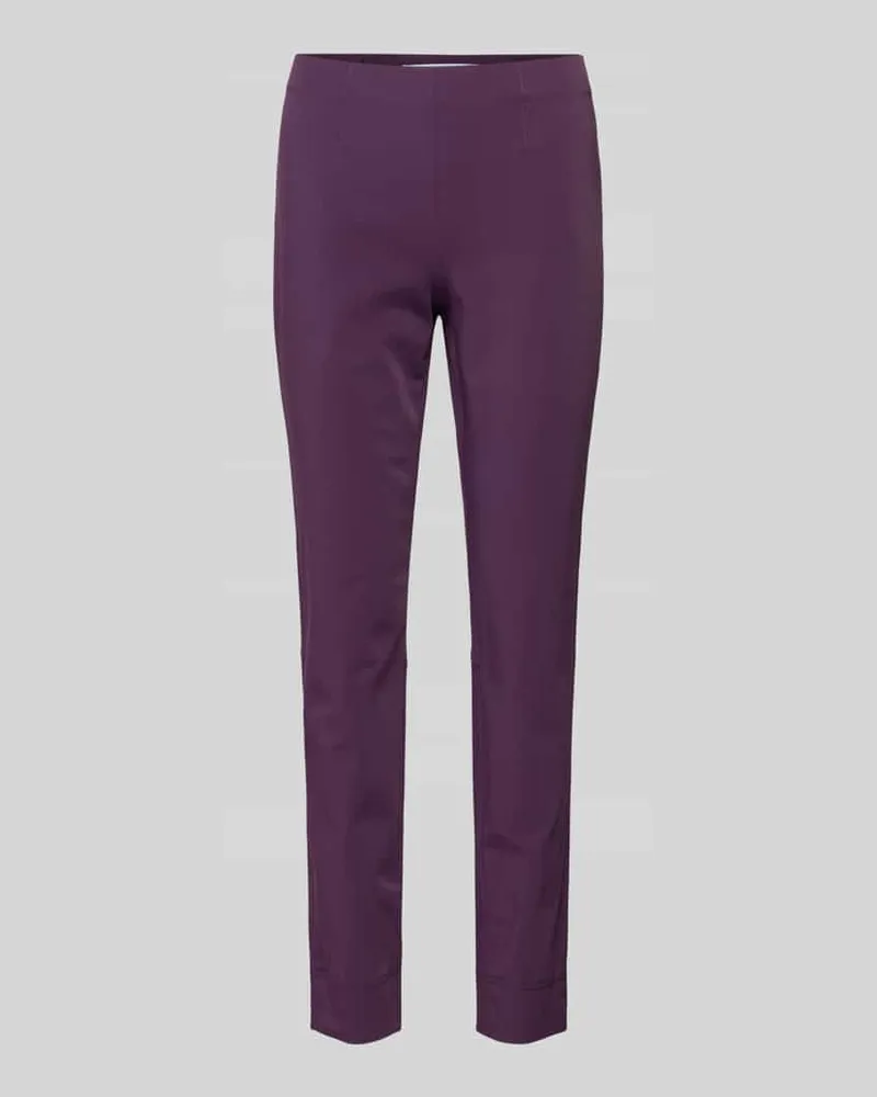 RAFFAELLO ROSSI  Slim Fit Stoffhose mit Ziernähten Modell 'PENNY Aubergine