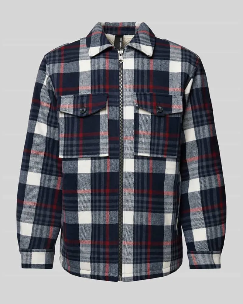 Tom Tailor Regular Fit Hemdjacke mit Teddyfell-Futter Marine
