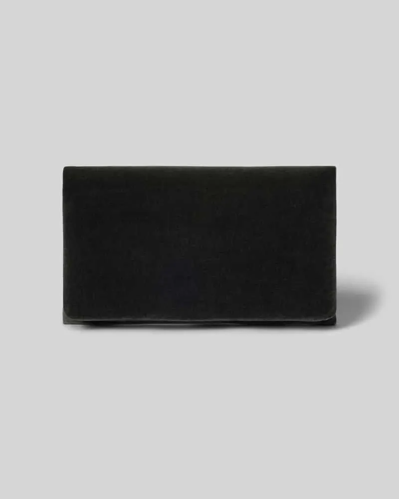 Abro Clutch aus Leder mit Reißverschlussfach innen Mittelgrau