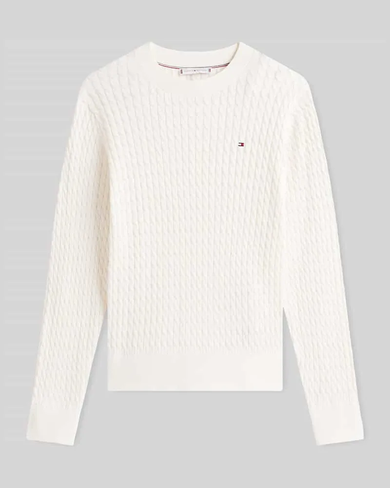 Tommy Hilfiger Regular Fit Pullover aus reiner Baumwolle Offwhite
