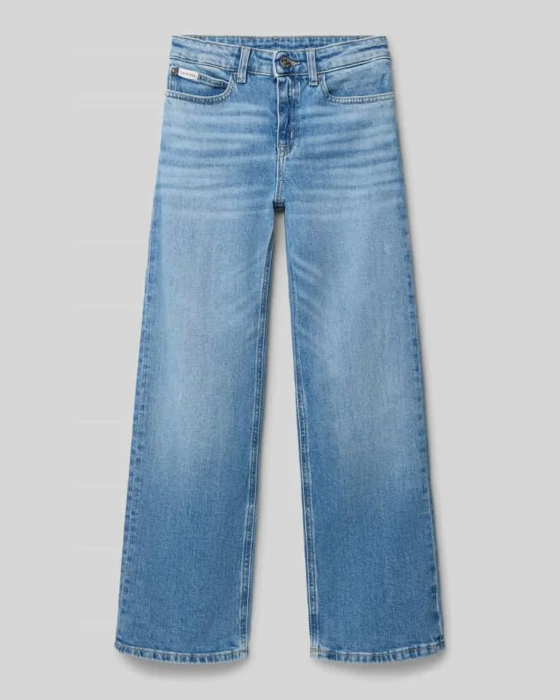 Calvin Klein Wide Fit Jeans mit Logo-Patch Modell 'Authentic Blau