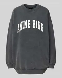 Anine Bing Oversized Sweatshirt mit Label-Print Black