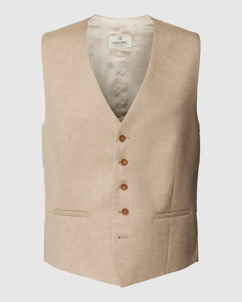 Wilvorst Regular Fit Weste mit Seide-Anteil Beige