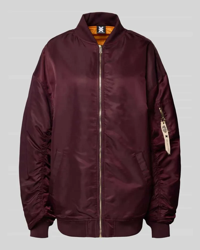 Karo Kauer Oversized Bomberjacke mit Eingrifftaschen Pflaume