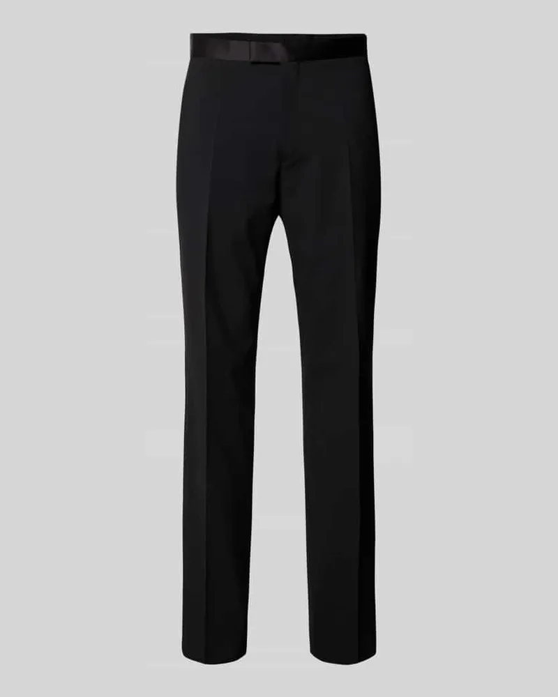 HUGO BOSS Regular Fit Anzughose aus Schurwoll-Mix Modell 'LEON Black