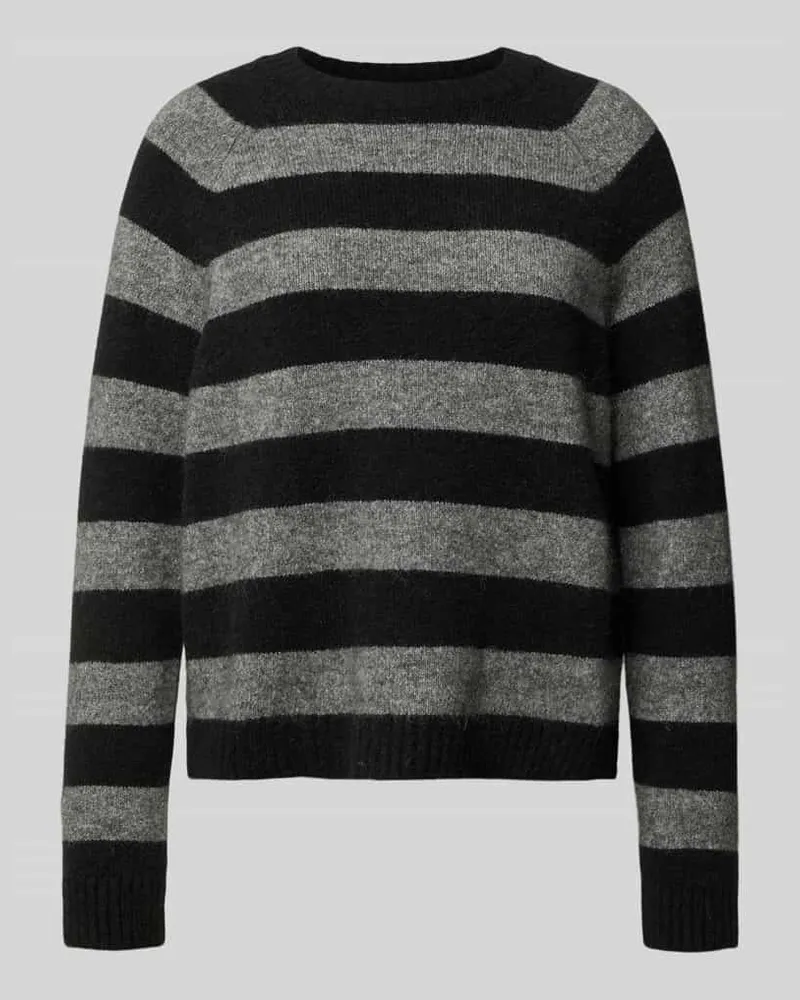 HUGO BOSS Regular Fit Strickpullover aus Alpaka-Mix Modell 'FEBISAN Mittelgrau