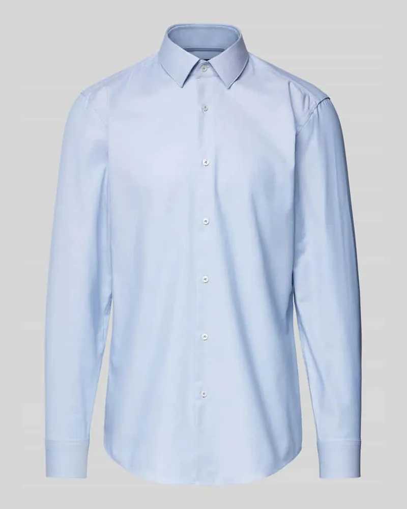 HUGO BOSS Slim Fit Business-Hemd mit Kentkragen Modell 'Hank Bleu