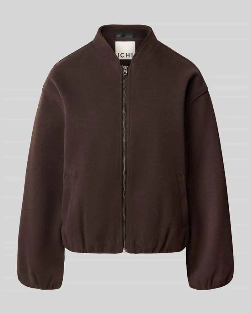 ICHI Jacke mit Stehkragen und Reißverschluss Modell 'JANNET Dunkelbraun