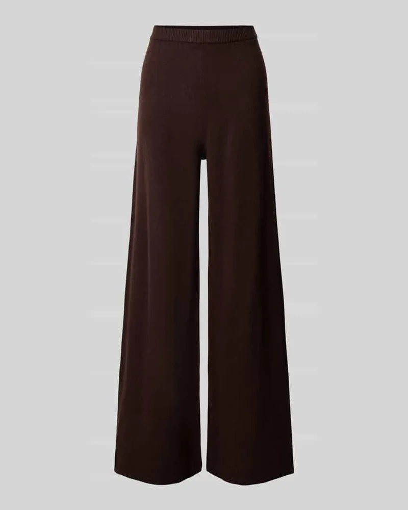 Stefanel Wide Leg Wollhose aus reiner Wolle Mittelbraun
