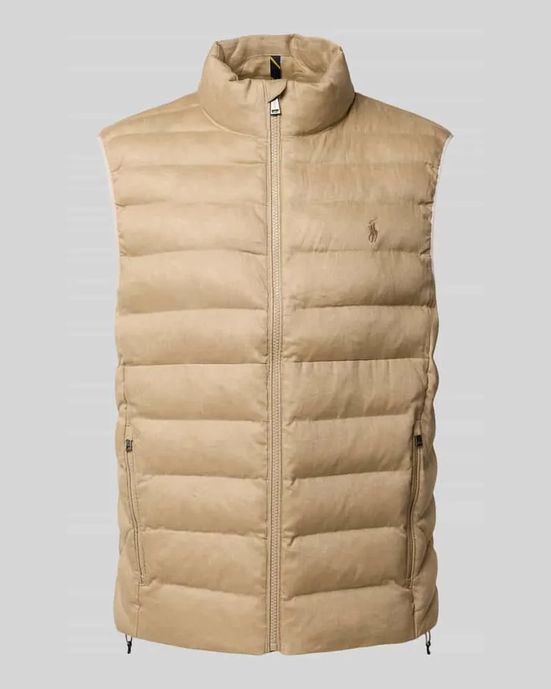 Ralph Lauren Steppweste aus reinem Leinen Modell 'TERRA Camel