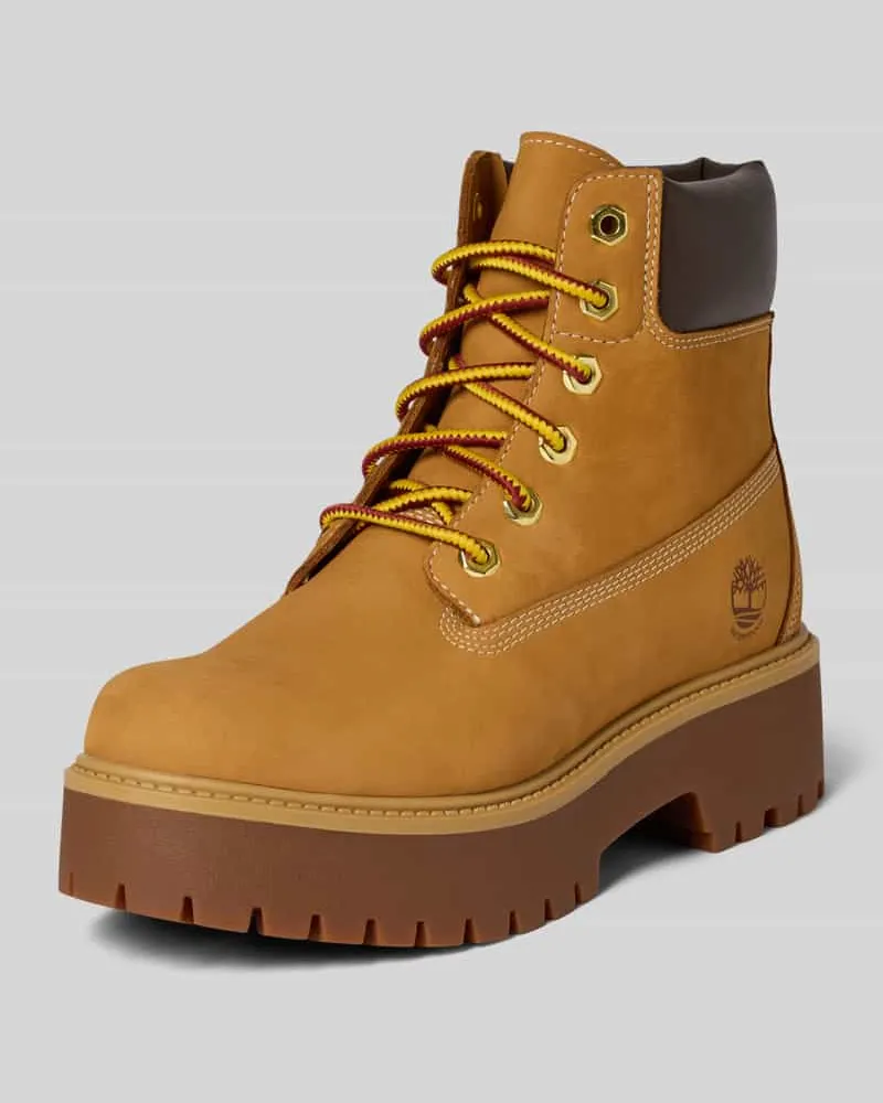 Timberland Schnürboots aus Leder-Mix Camel