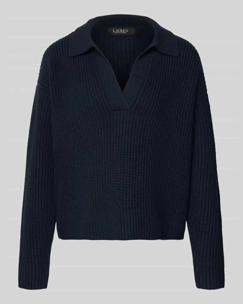 Ralph Lauren Strickpullover mit Umlegekragen Modell 'CERRAY Marine