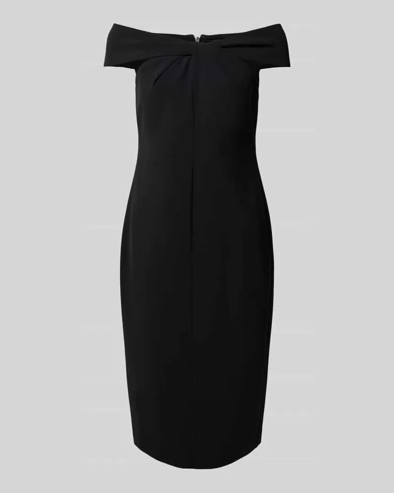 Ralph Lauren Knielanges Cocktailkleid mit Knotendetail Modell 'TAKOTA Black