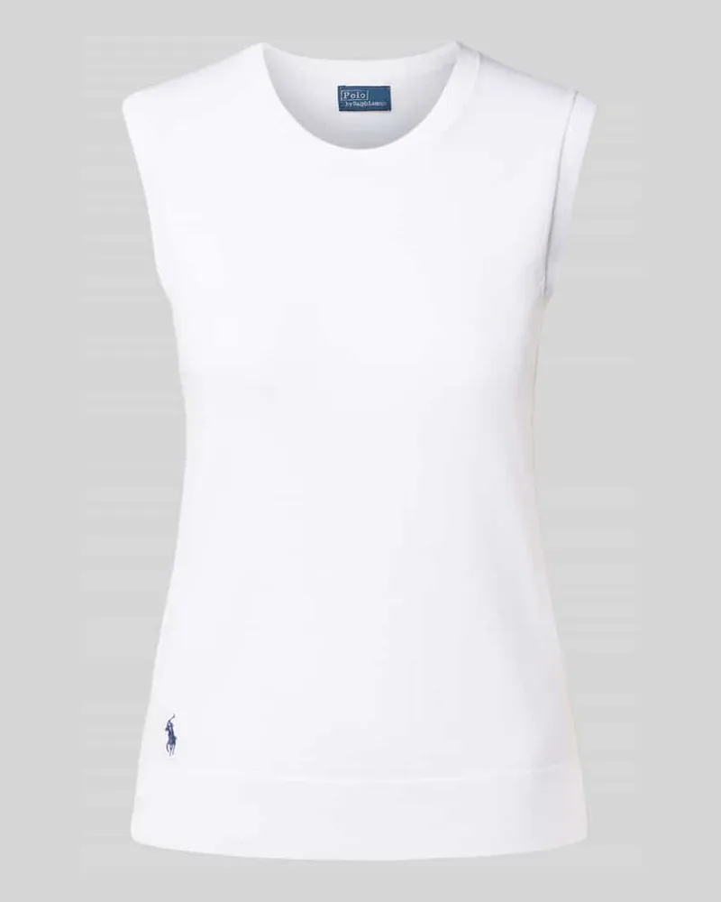 Ralph Lauren Pullunder mit Logo-Stitching und Rundhalsausschnitt Weiss