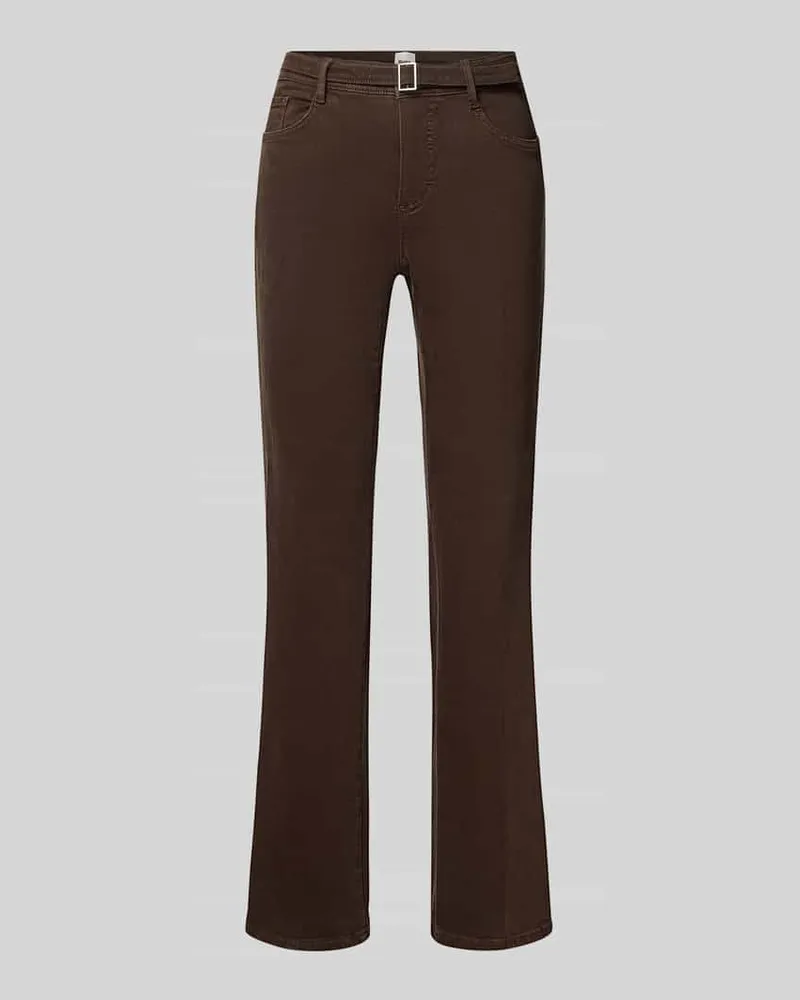 Brax Flared Fit Jeans mit Gürtel Modell 'STYLE.MARY Schoko