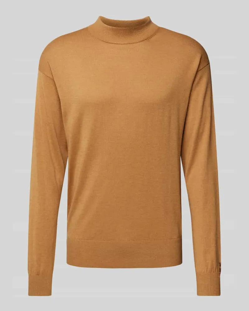 Scotch&Soda Strickpullover mit Stehkragen Modell 'CORE Camel