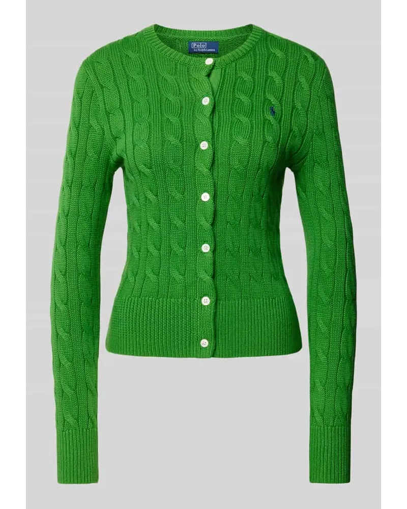 Ralph Lauren Cardigan mit Zopfmuster Gruen