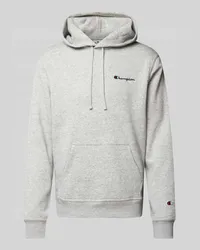 Champion Hoodie mit Label-Stitching Mittelgrau