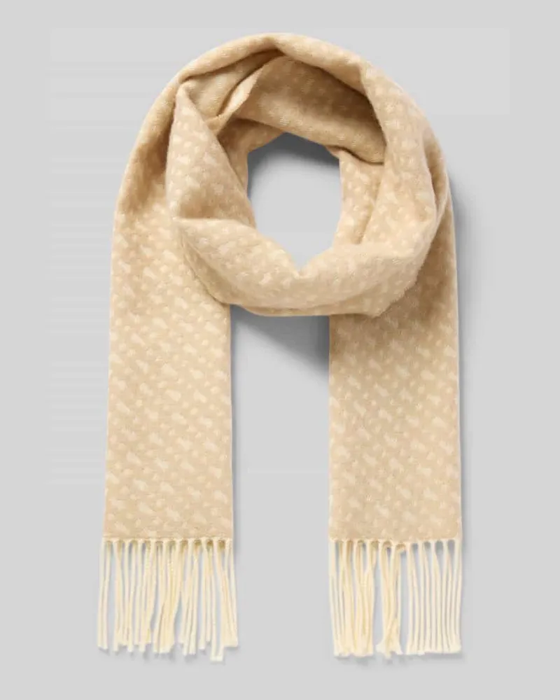 HUGO BOSS Schal aus reiner Wolle Modell 'ZESY_BB Beige