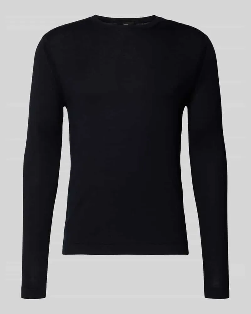 cinque Strickpullover mit gerippten Abschlüssen Modell 'WALLIE Marine