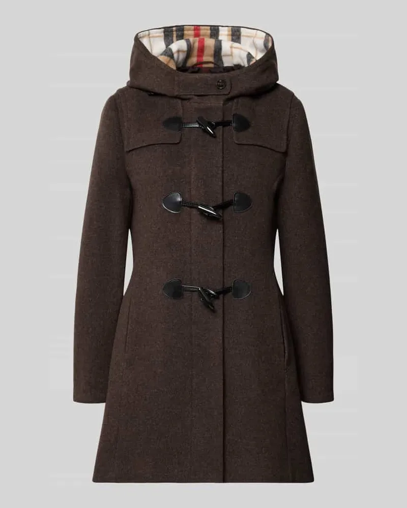 Gil Bret Regular Fit Dufflecoat aus Woll-Mix Mittelbraun