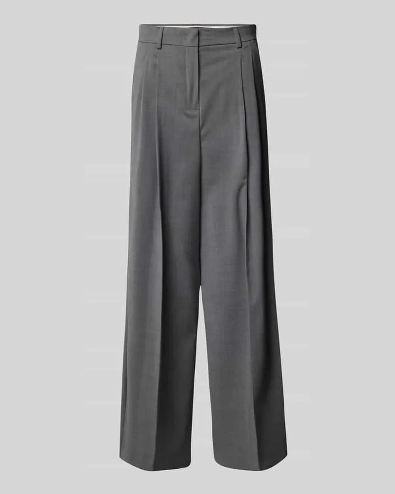 Max Mara Wide Leg Bundfaltenhose aus reiner Schurwolle Modell 'ADELFI Mittelgrau