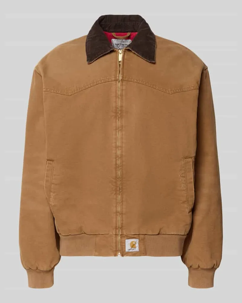 Carhartt WIP Jacke mit Reißverschluss und Label-Detail Camel