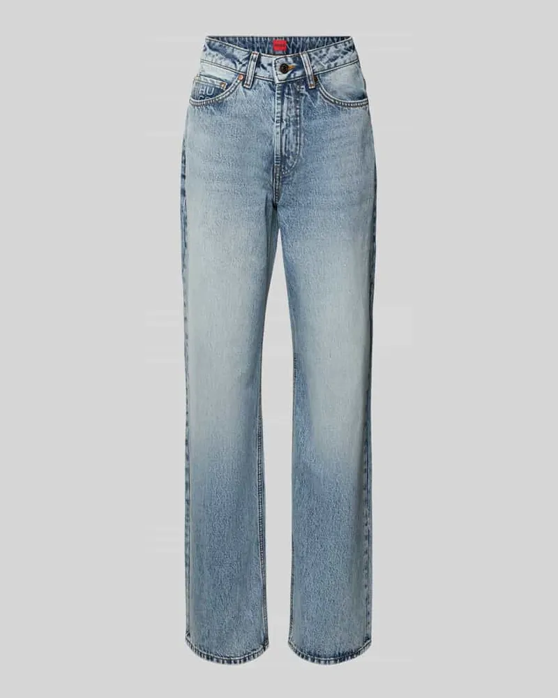 HUGO BOSS Straight Fit Jeans aus reiner Baumwolle Modell '937_14 Hellblau