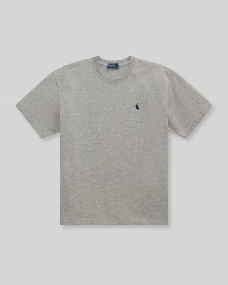 Ralph Lauren Relaxed Fit T-Shirt aus reiner Baumwolle Mittelgrau