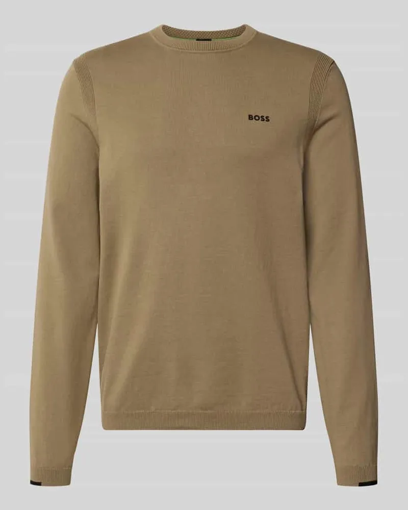 HUGO BOSS Regular Fit Pullover aus reiner Baumwolle Modell 'KN_Ever-X Sand