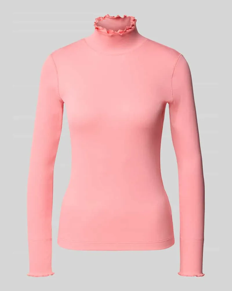 Marc Cain Langarmshirt mit Rüschenkragen Pink