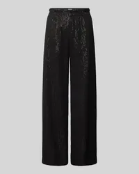 SEDUCTIVE  Wide Leg Stoffhose mit Strukturmuster Black