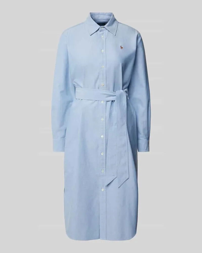 Ralph Lauren Hemdblusenkleid mit Logo-Stitching Modell 'CORY Blau