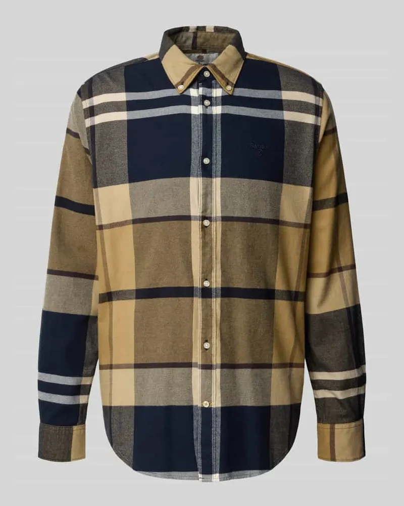 Barbour Tailored Fit Freizeithemd mit Logo-Stitching Beige
