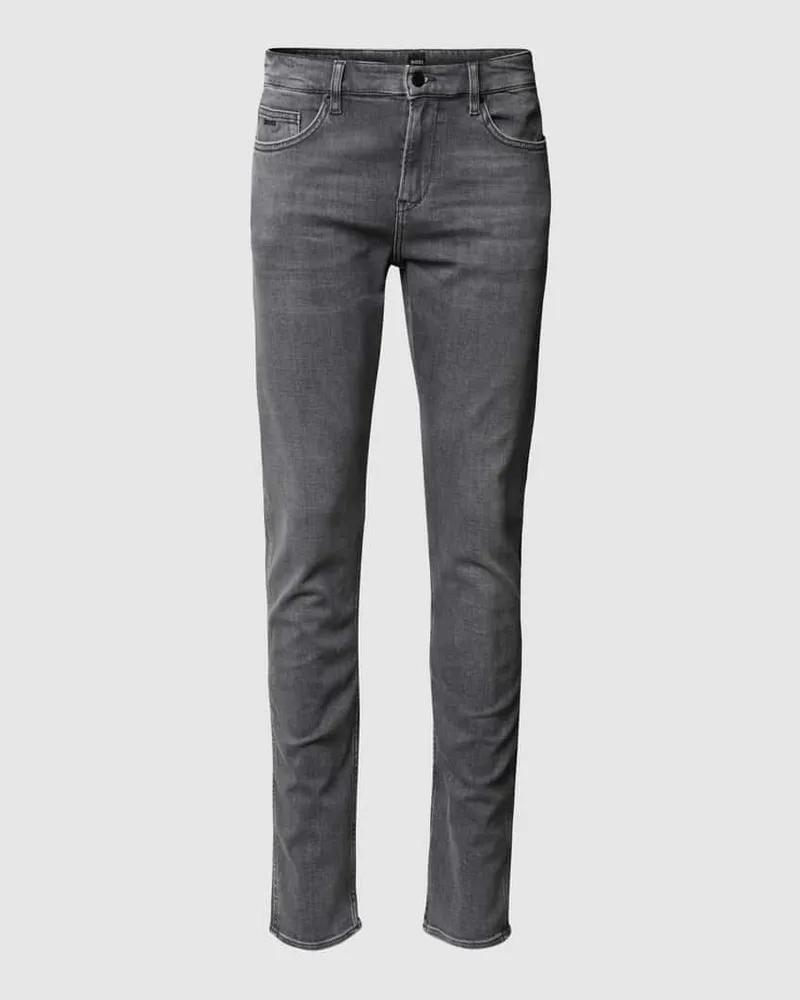 HUGO BOSS Jeans im Slim Fit Modell 'Delaware Mittelgrau