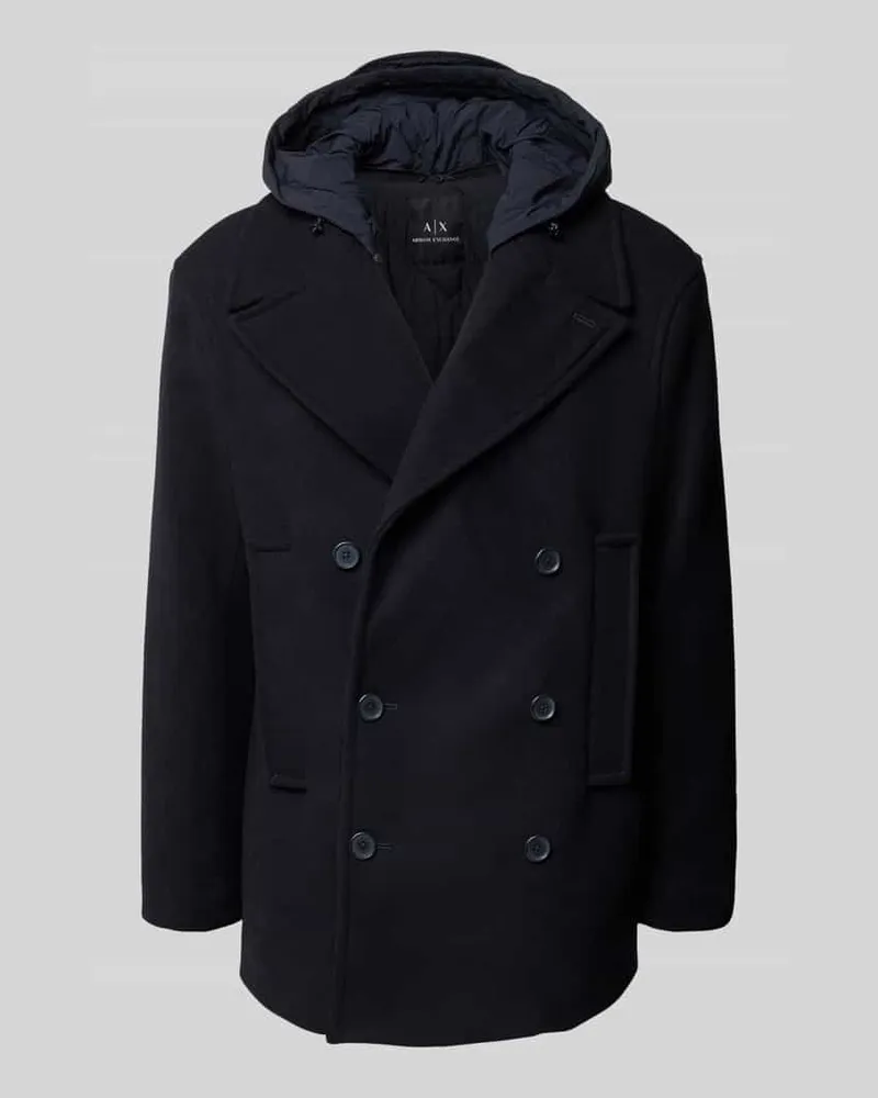 Armani Exchange Jacke mit abnehmbarer Kapuze und Eingrifftaschen Dunkelblau