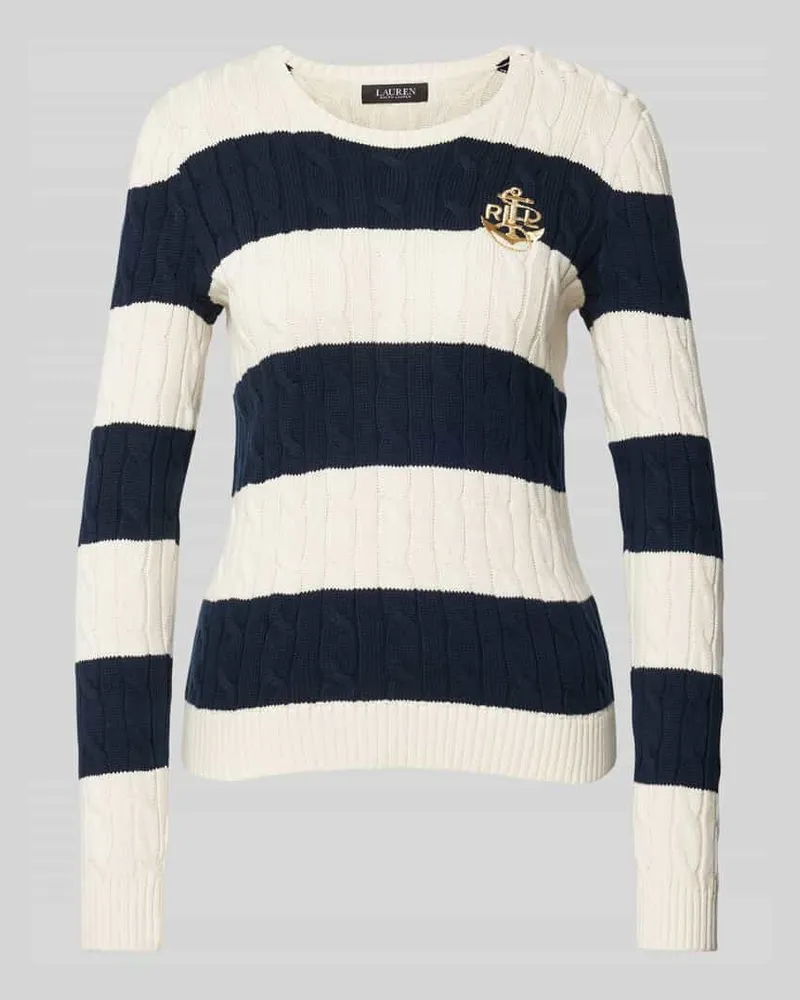 Ralph Lauren Strickpullover mit Zopfmuster Modell 'MONTIVA Beige