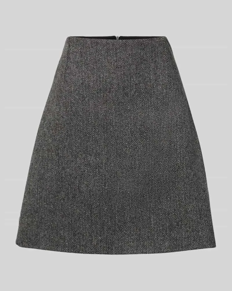 Max Mara Leicht ausgestellter Mini-Rock aus reiner Schurwolle Modell 'MARCHE Dunkelgrau