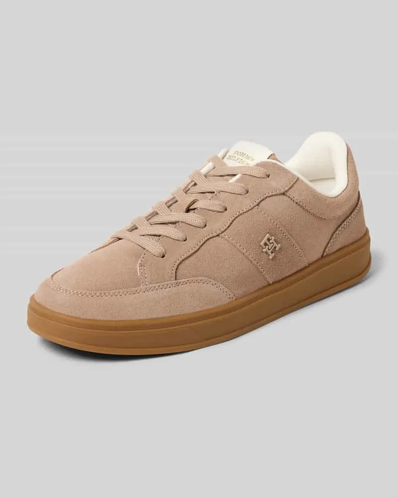 Tommy Hilfiger Low Top Sneaker aus echtem Veloursleder Taupe