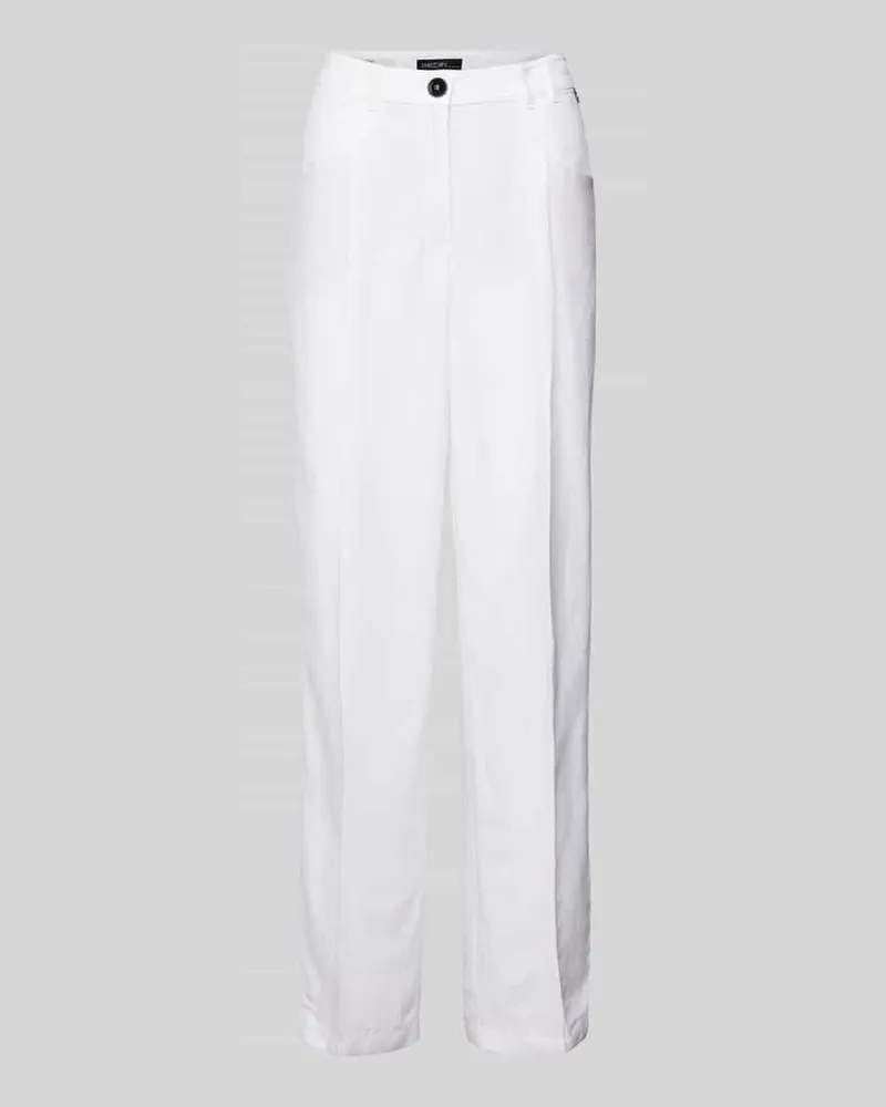 Marc Cain Wide Fit Stoffhose aus Viskose-Leinen-Mix Weiss
