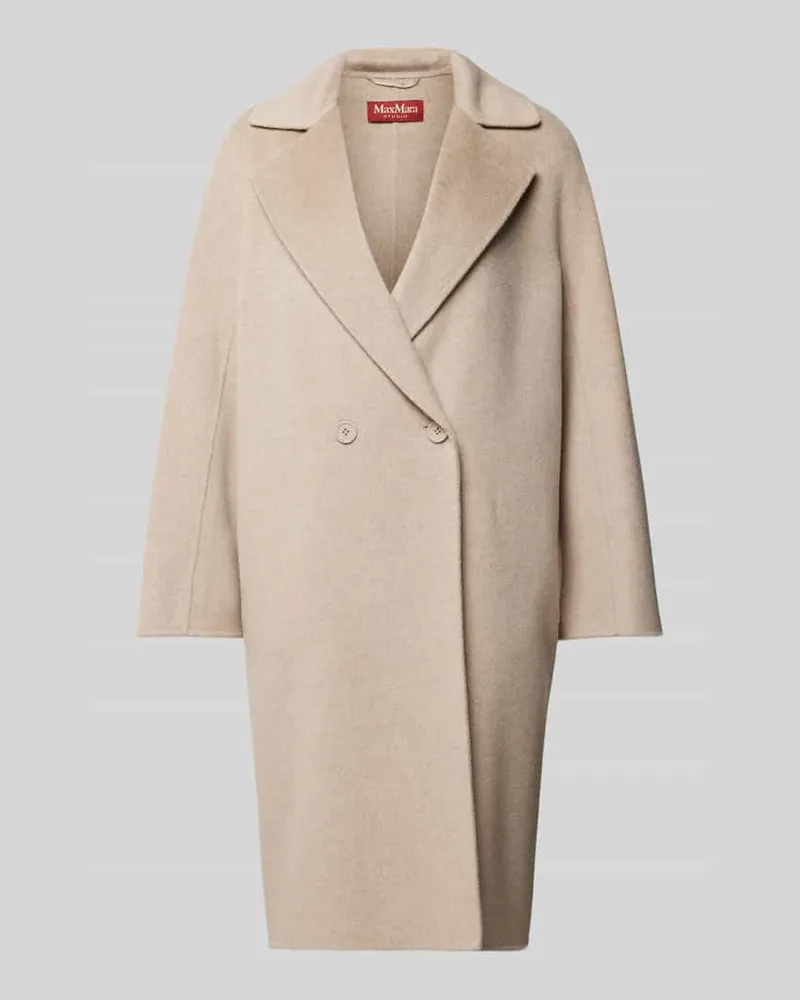 Max Mara Loose Fit Wollmantel aus Kaschmir-Lanawoll-Mix Modell 'GOYA Sand
