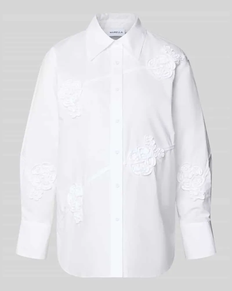 MARELLA Relaxed Fit Hemdbluse aus reiner Baumwolle Modell 'MILLCOMUNE Weiss