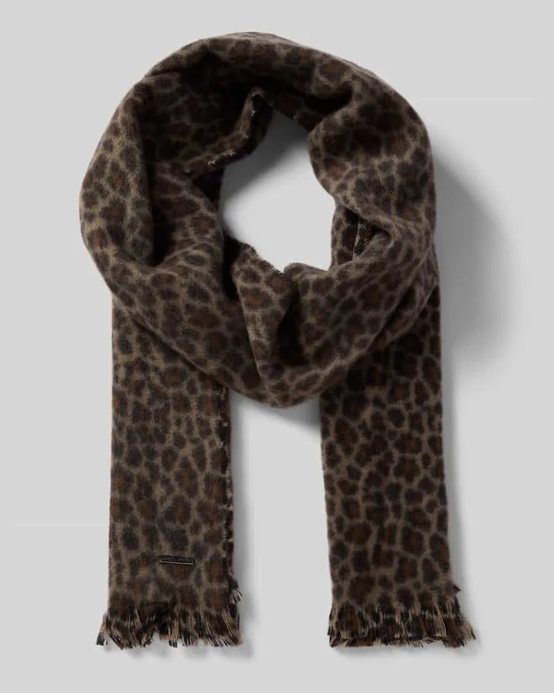 Marc Cain Schal mit Allover-Animal-Print Camel