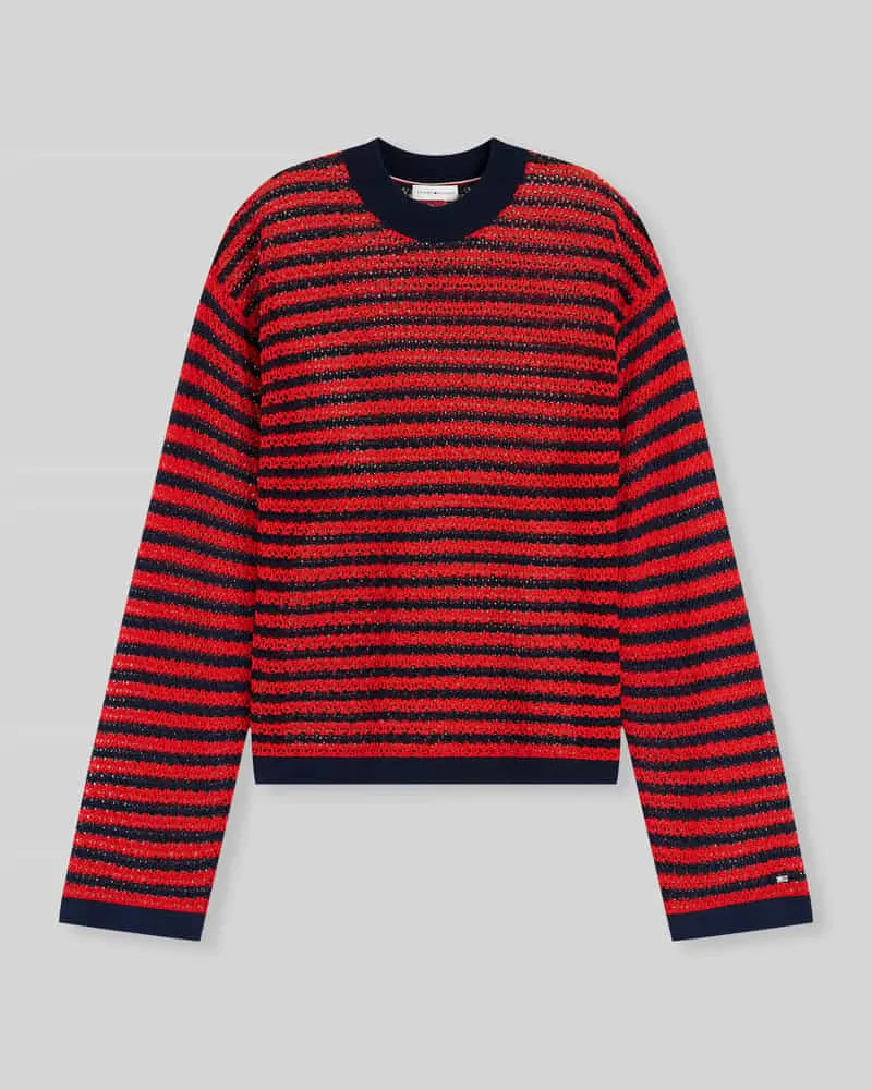 Tommy Hilfiger Regular Fit Pullover aus Baumwoll-Mix Rot