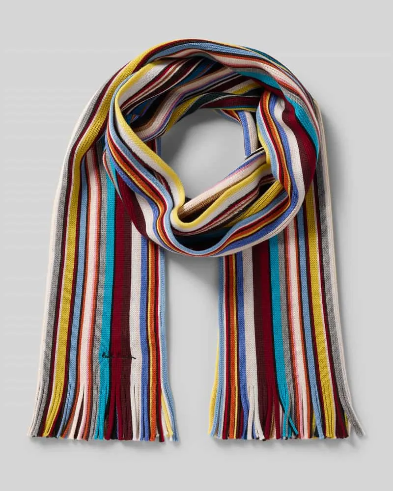 Paul Smith Schal aus Lanawolle mit Label-Stitching Modell 'Signature Rot