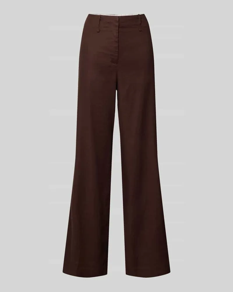 Stefanel Straight Fit Leinenhose mit Viskose-Anteil Hazel